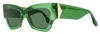 Victoria Beckham Women's Butterfly Sunglasses Vb662s 300 Transparent Green 52mm In Multi