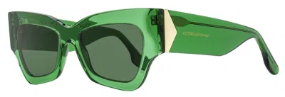 Victoria Beckham Women's Butterfly Sunglasses Vb662s 300 Transparent Green 52mm In Multi
