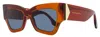 Victoria Beckham Women's Butterfly Sunglasses Vb662s 610 Transparent Red-brown 52mm In Multi