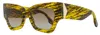 Victoria Beckham Women's Butterfly Sunglasses Vb662s 736 Translucent Horn 52mm In Multi