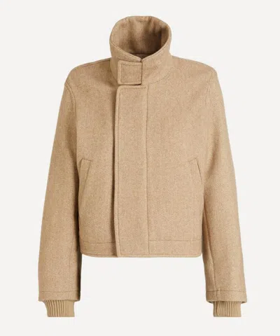 Victoria Beckham Women's Camel Melange Bomber Jacket In Brown