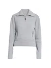 Victoria Beckham Milano Merino Wool And Cashmere-blend Half-zip Sweater In Gray