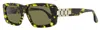 Victoria Beckham Women's Chain Rectangular Sunglasses Vb669s 012 Yellow Havana 55mm In Multi