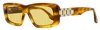 Victoria Beckham Women's Chain Rectangular Sunglasses Vb669s 223 Blonde Horn 55mm In Multi