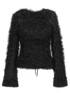 Victoria Beckham Cut-out Lurex Sweater Sweaters And Cardigans In Black