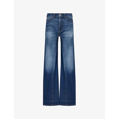 Victoria Beckham Womens Dark Vintage Wash Bianca Straight-leg High-rise Denim Jeans