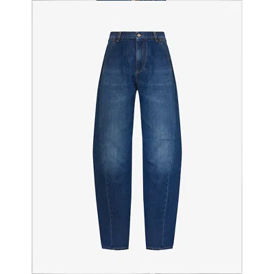 Victoria Beckham Womens Dark Vintage Wash Wide-leg High-rise Jeans