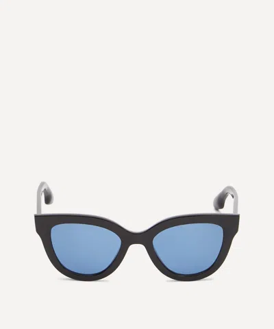 Victoria Beckham Denim Round Acetate Sunglasses In Black