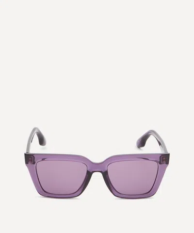 Victoria Beckham Denim Square Acetate Sunglasses In Purple