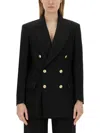 Victoria Beckham Button Detail Double Breasted Jacket In Black