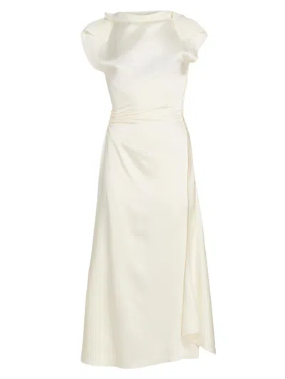 Victoria Beckham Women's Drape Bias-cut Midi-dress In White