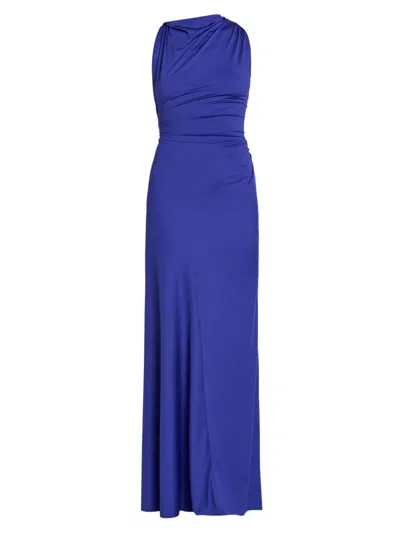 Victoria Beckham Women's Draped Jersey Sleeveless Gown In Purple