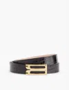 Victoria Beckham Womens Espresso Regular Frame Buckle-embellished Leather Belt