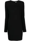 VICTORIA BECKHAM WOMEN'S FITTED BLACK MINI DRESS FOR SS24