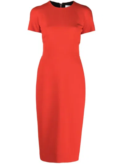 Victoria Beckham Women Fitted Midi Dress In Multicolor