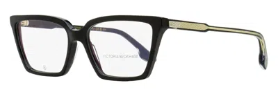 Victoria Beckham Women's Flared Rectangular Eyeglasses Vb2653 001 Black 55mm In Blue
