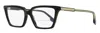Victoria Beckham Women's Flared Rectangular Eyeglasses Vb2653 001 Black 55mm In Multi