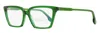 Victoria Beckham Women's Flared Rectangular Eyeglasses Vb2653 300 Green 55mm In Green