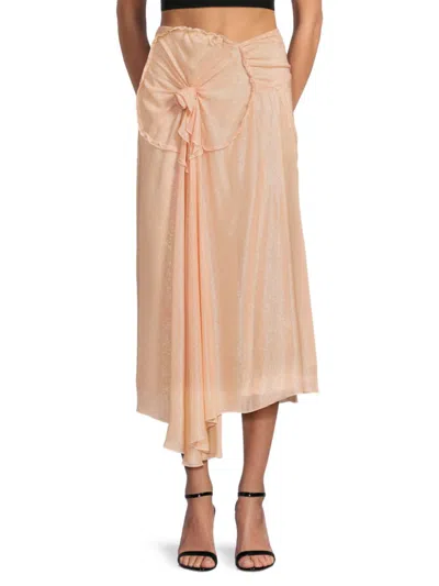 Victoria Beckham Women's Flower Ruffled Asymmetric Skirt In Rosewater