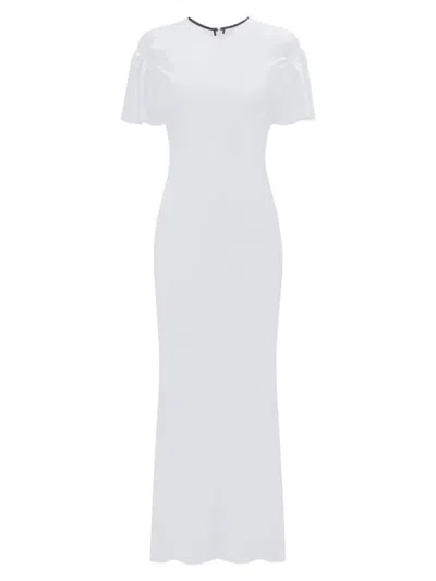 Victoria Beckham Women's Gathered Crepe Maxi Dress In Ice