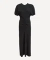 Victoria Beckham Womens Black Slim-fit Ruched Stretch-woven Maxi Dress