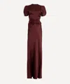 Victoria Beckham Women's Gathered Waist Midi Dress In Burgundy