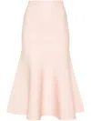 Victoria Beckham Peach Fitted Flared Skirt In Pink