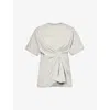 Victoria Beckham Womens Grey Marl Twist Cotton-jersey T-shirt