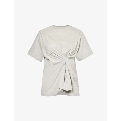 Victoria Beckham Womens Grey Marl Twist Cotton-jersey T-shirt