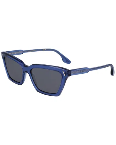 Victoria Beckham Women's Guilloche 57mm Sunglasses In Blue