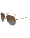 Victoria Beckham Gold Metal Sunglasses In Gold