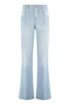 Victoria Beckham Alina Indigo Wash Camal Jean Pants In Denim