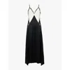 Victoria Beckham Lace-trimmed Satin Midi Dress In Ivory