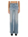 Victoria Beckham Cropped Jeans With Concealed Fly And Modern Silhouette In Denim