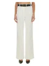 Victoria Beckham Flared High-waist Jeans With Subtle Logo Detail In White