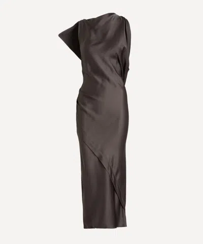 Victoria Beckham Women's Kyra Satin Midi Dress In Brown
