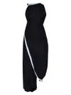 Victoria Beckham Twist Double Layer Sleeveless Jersey Dress In Blackicebe