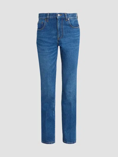 Victoria Beckham Women's Low-rise Flare Jeans In Mid Blue Wash