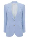 Victoria Beckham Patch-pocket Blazer In Bluebell