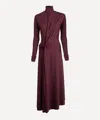 Victoria Beckham Women's Merlot Twist High-neck Midi Dress In Burgundy