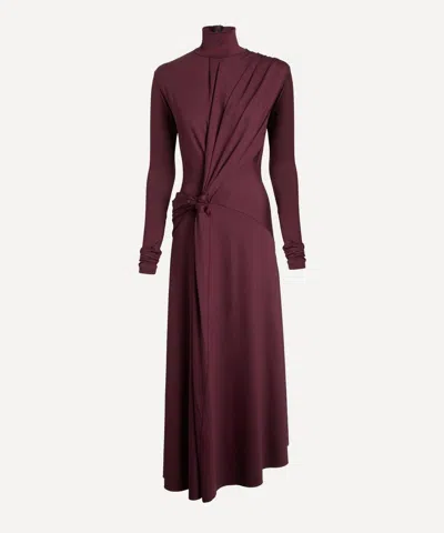 Victoria Beckham Women's Merlot Twist High-neck Midi Dress In Burgundy