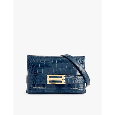 Victoria Beckham Womens Midnight Blue Buckle-embellished Mini Leather Shoulder Bag