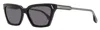 Victoria Beckham Women's Modified Rectangle Sunglasses Vb661s 001 Black 57mm In Multi