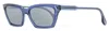 Victoria Beckham Women's Modified Rectangle Sunglasses Vb661s 414 Blue 57mm In Multi