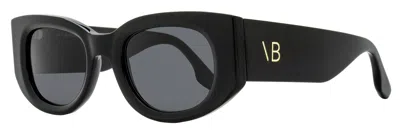Victoria Beckham Women's Oval Sunglasses Vb654s 001 Black 50mm In Multi
