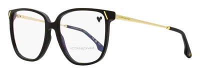 Victoria Beckham Women's Oversize Square Eyeglasses Vb2640 001 Black/gold 57mm In Multi
