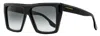 Victoria Beckham Women's Oversized Square Sunglasses Vb686s 001 Black 56mm In Black