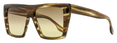 Victoria Beckham Women's Oversized Square Sunglasses Vb686s 228 Brown Horn 56mm