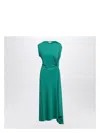 Victoria Beckham Peacock Coloured Dress With Draping Women In Light Blue
