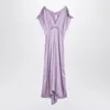 VICTORIA BECKHAM WOMEN'S PETUNIA-COLOURED MIDI DRESS WITH RUFFLES